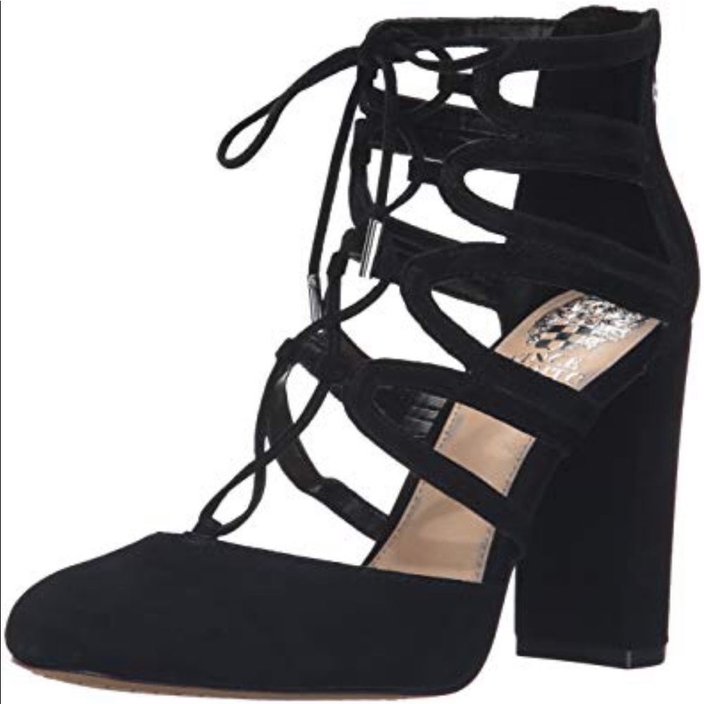 Vince Camuto “Shavona” Lace Up Pumps, Chunky Heels